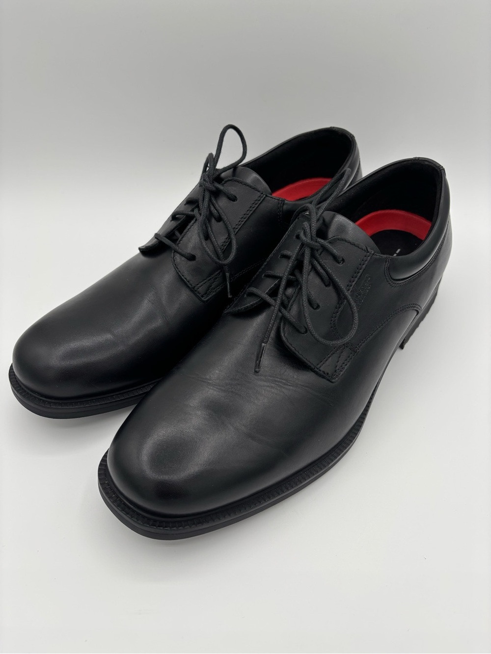 Rockport Essential Details Waterproof Plain Toe Oxford Black Leather Men’s 10.5